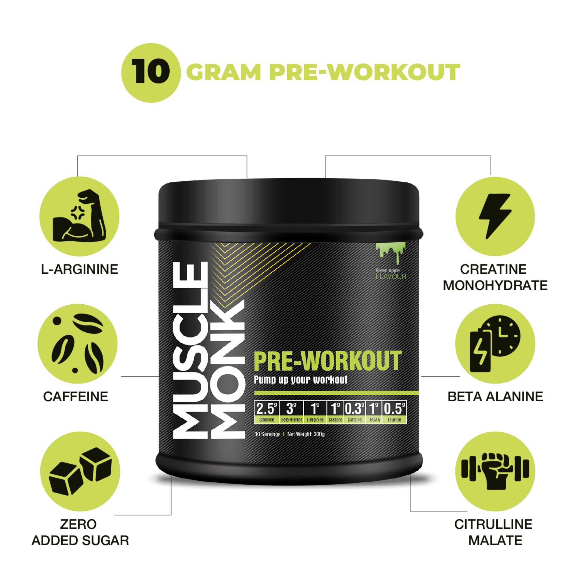 Onelife BCAA – Green Apple (250 Gram) - 0