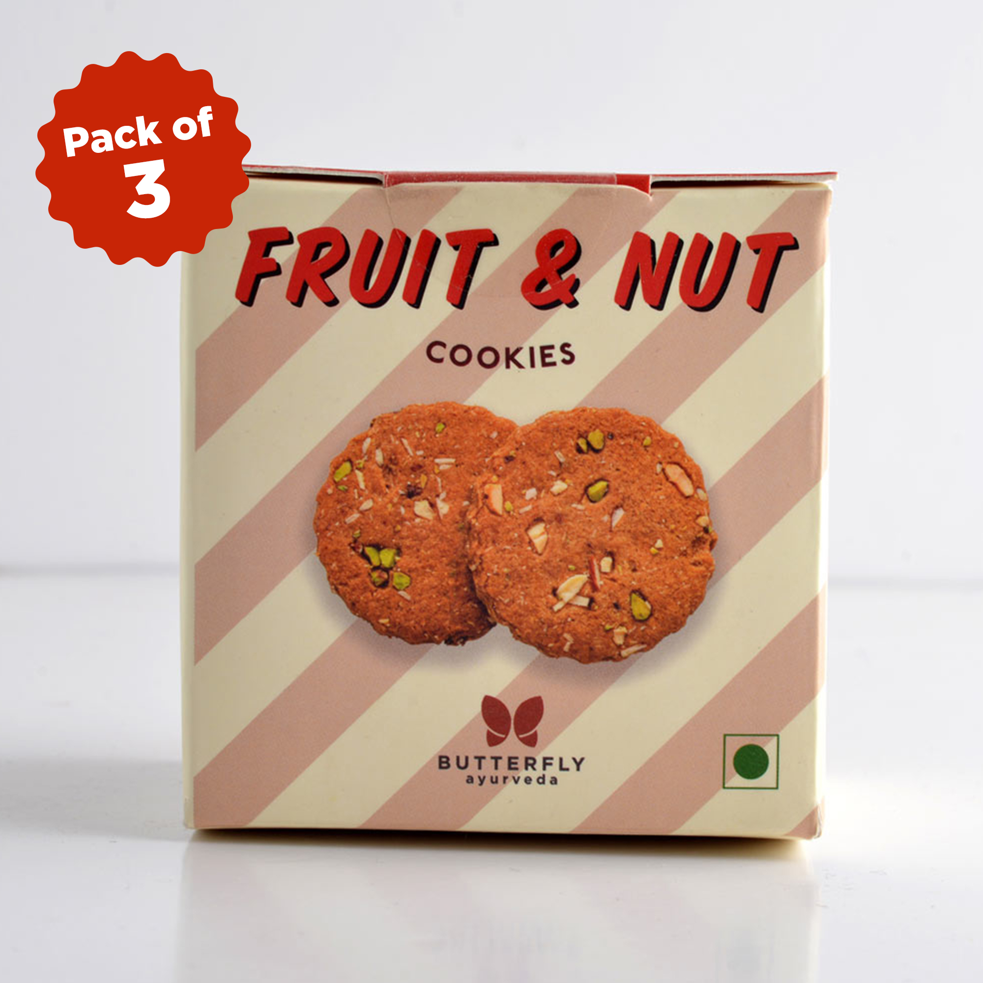 Butterfly Ayurveda Fruit And Nut Cookies 100g Pack of 3