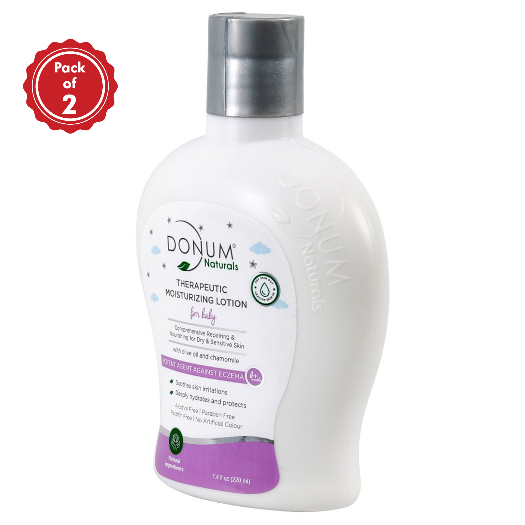 Donum Naturals Therapeutic Moisturizing Body Lotion For Baby (Alcohol & Parabens Free) 220ml Pack-2
