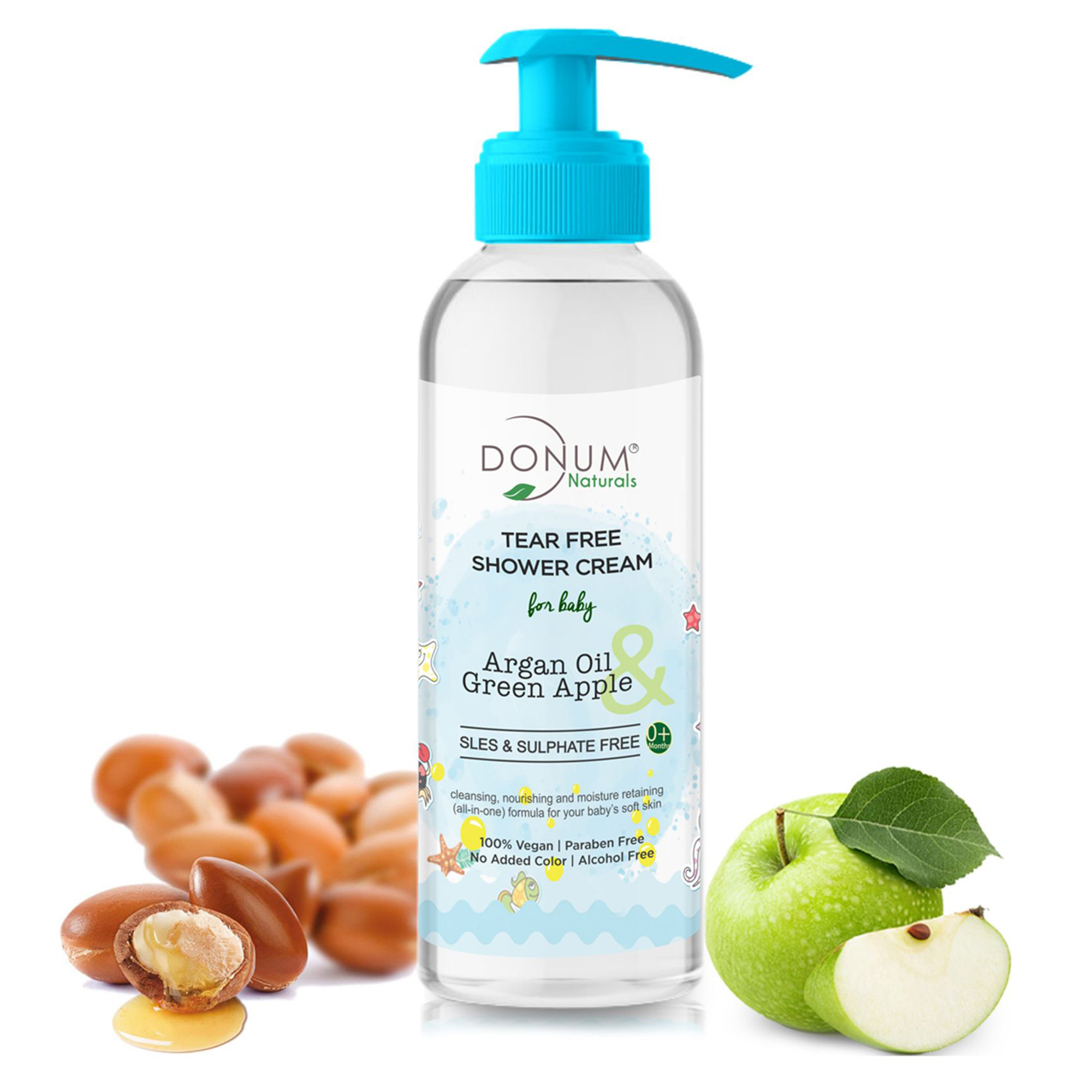 Donum Body Wash Tear Free For Babies With Green Apple, Argan Oil & Vitamin F 220ml