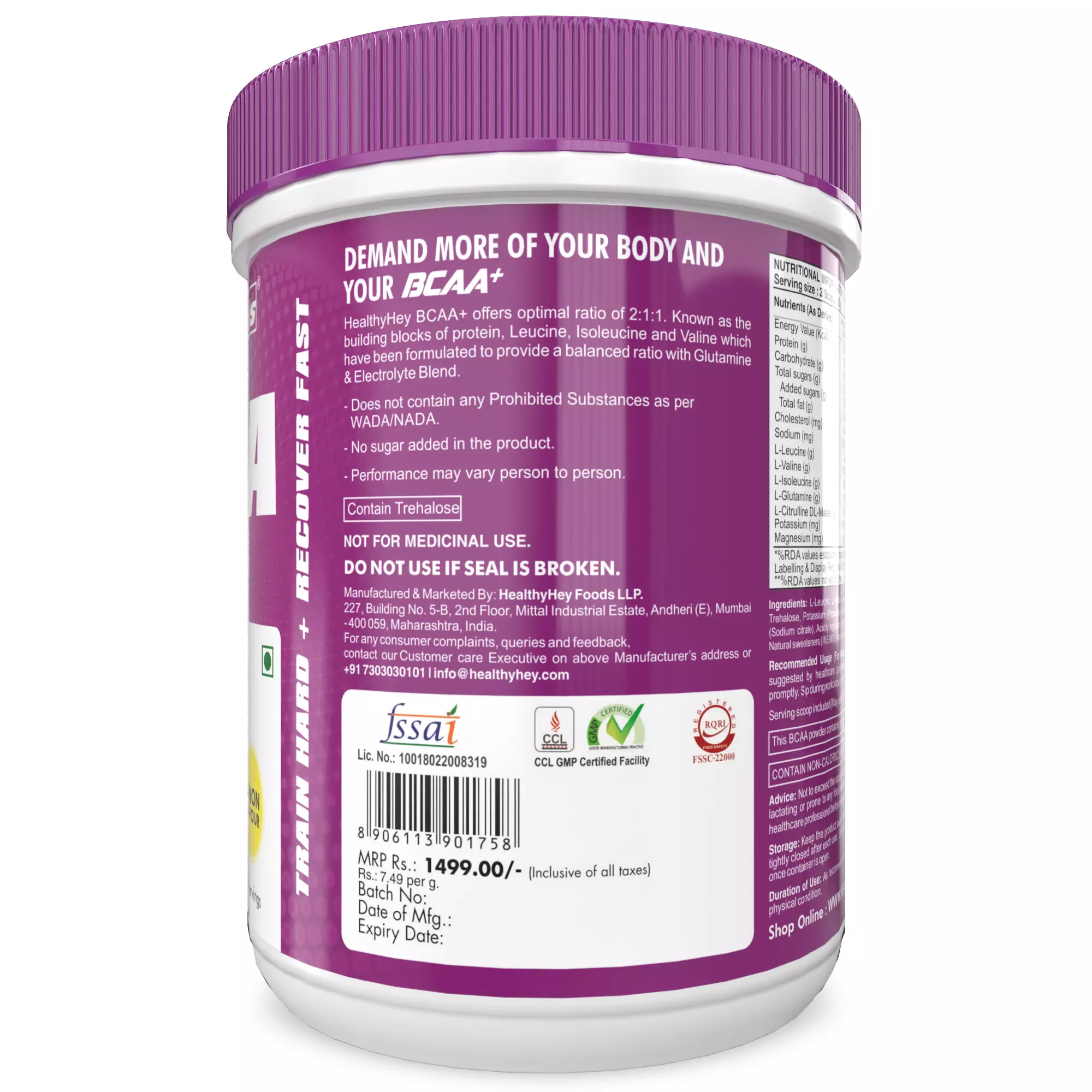 Onelife BCAA – Green Apple (250 Gram) - 0