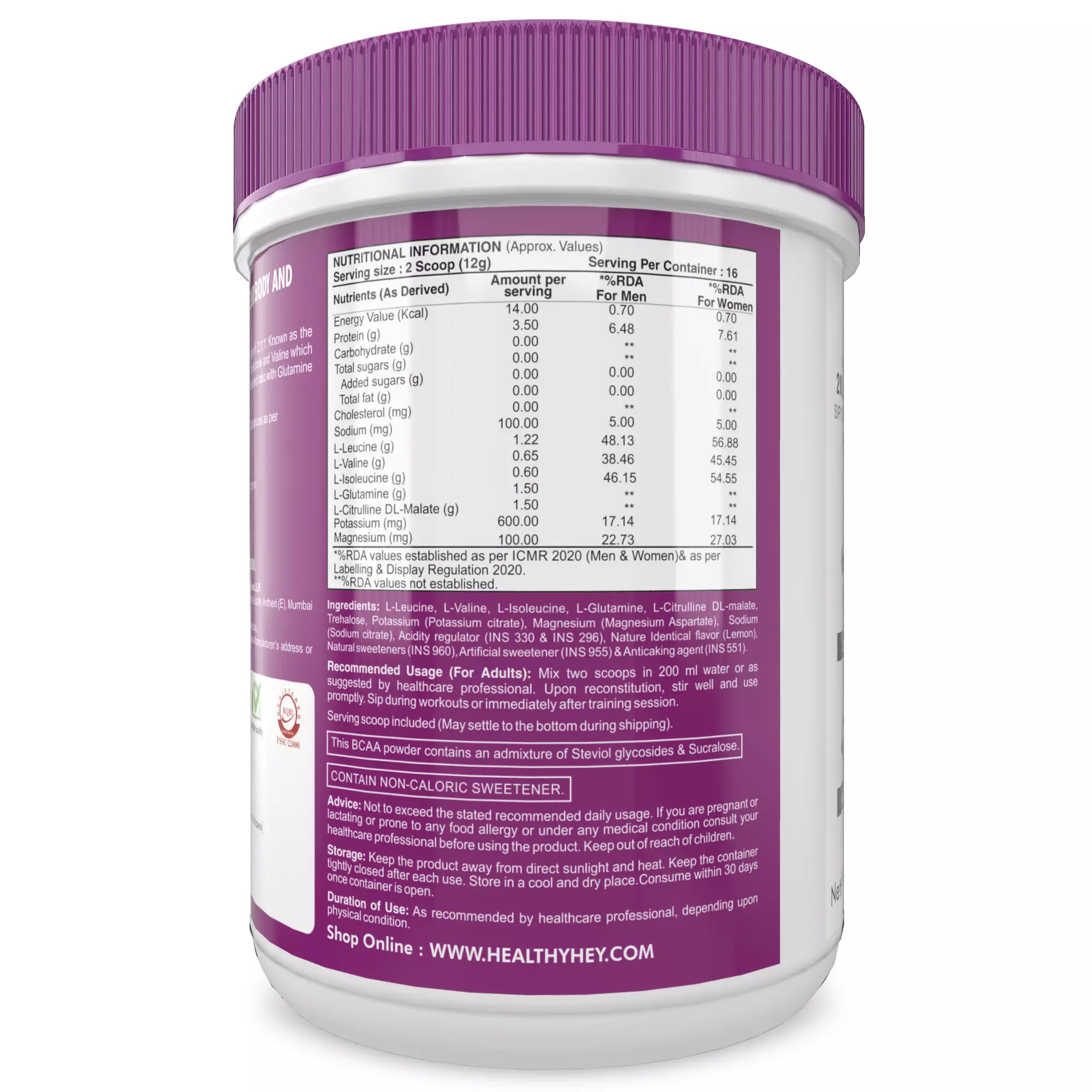 Onelife BCAA – Green Apple (250 Gram) - 0