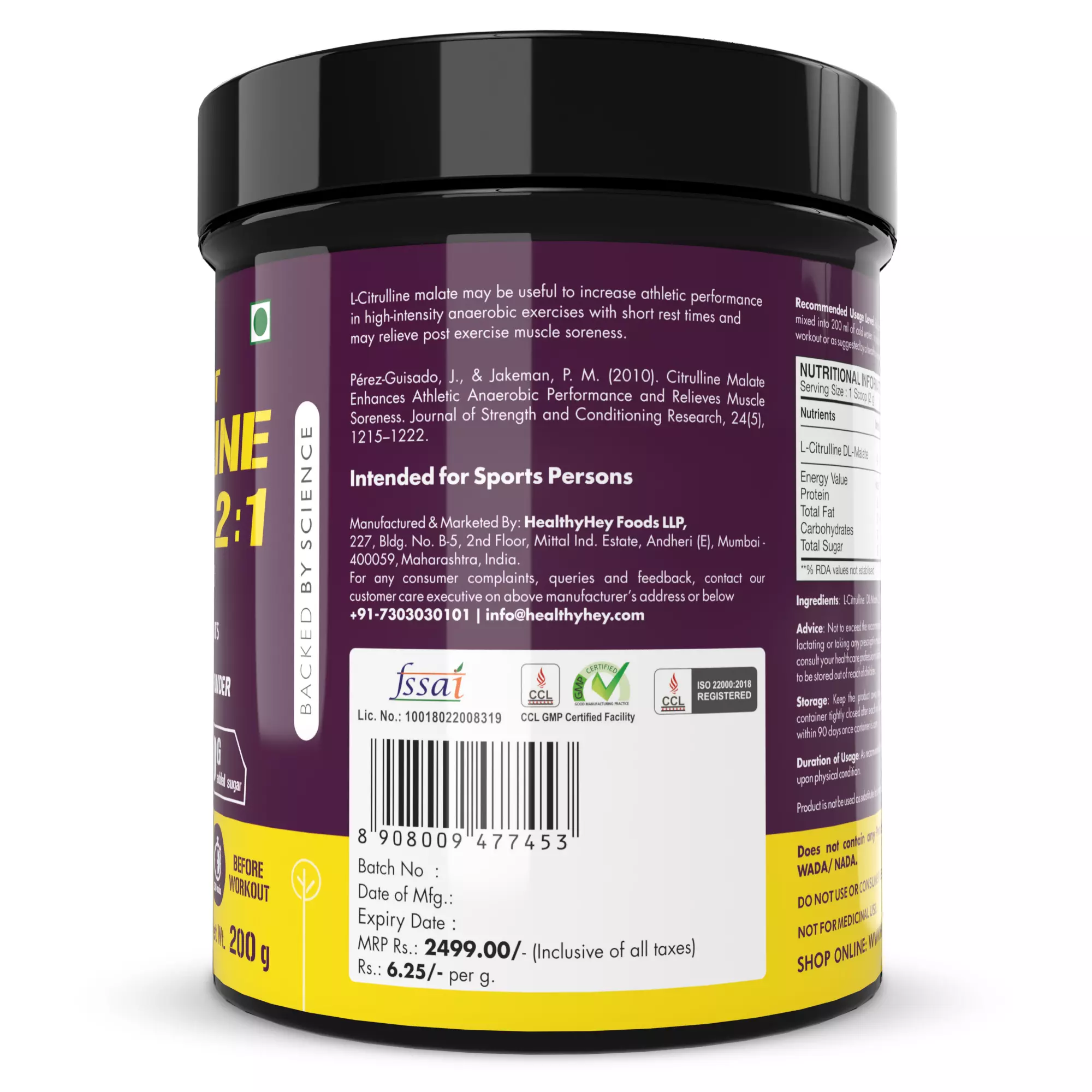 Onelife BCAA – Green Apple (250 Gram) - 0