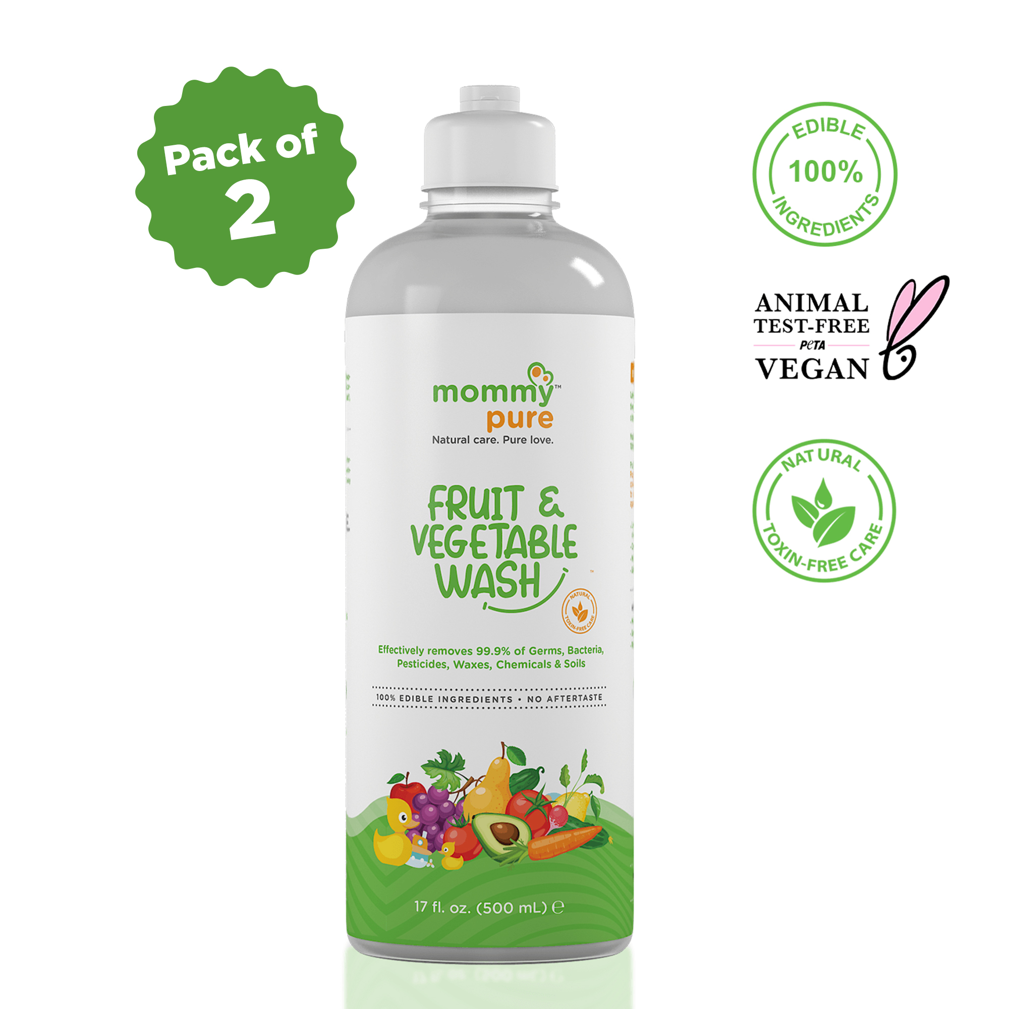 Mommypure Fruit & Vegetable Wash 500ml Pack of 2