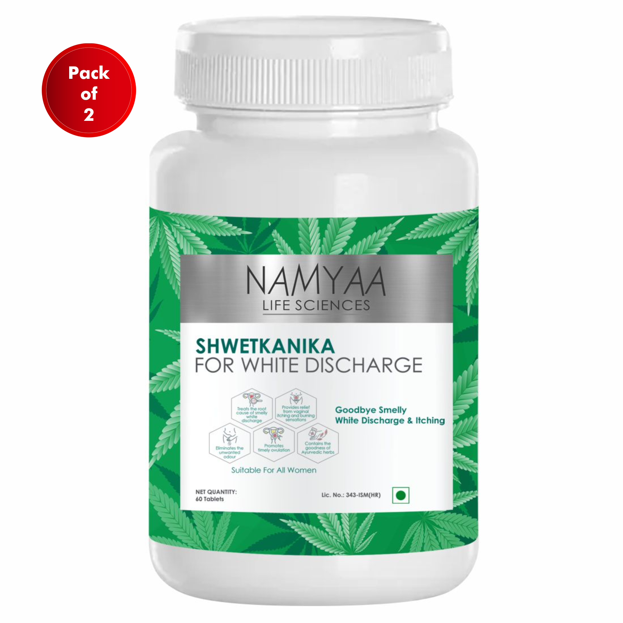 Namyaa ShwetKanika For 60 Tablets Pack of 2