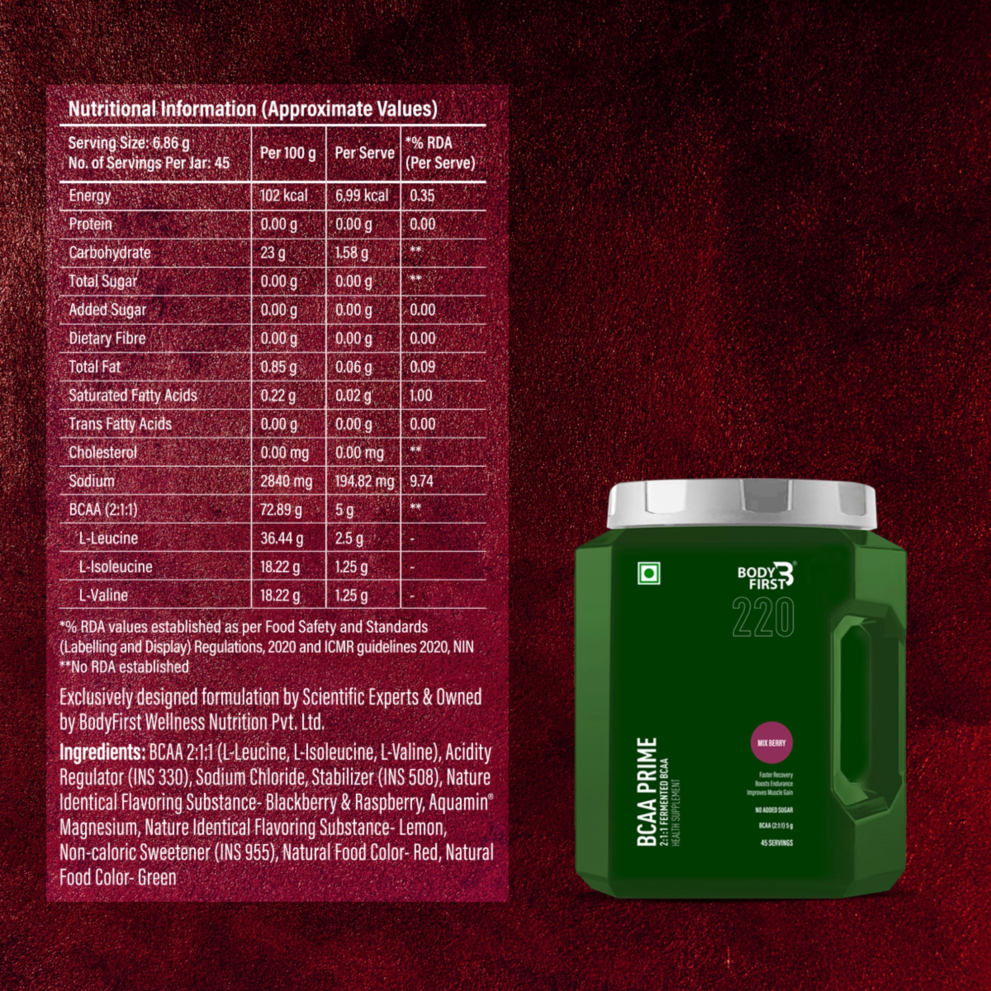 Onelife BCAA – Green Apple (250 Gram) - 0