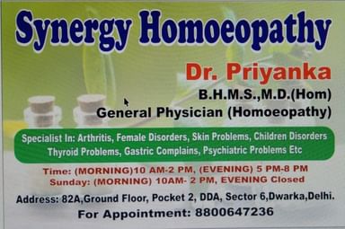 Synergy homoeopathy by Dr.Priyanka