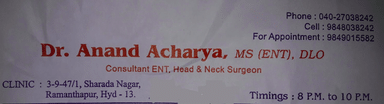 Dr. Anand Acharya  ENT Clinic