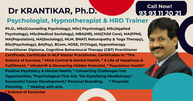Dr Krantikar Psychologist & Hypnotherapist Psychologist
