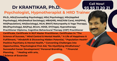 Dr. Krantikar Psychologist & Hypnotherapist