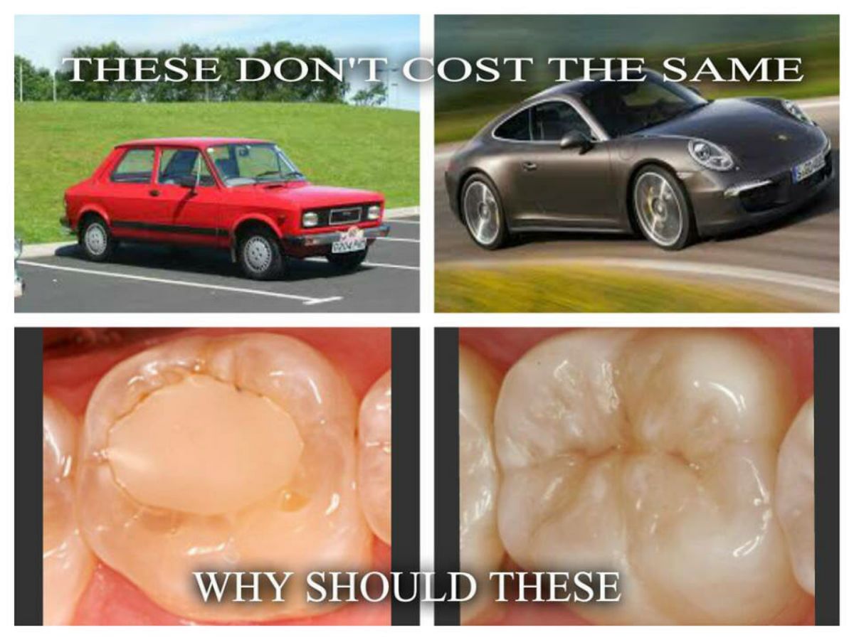 Comparison in between cars and teeth