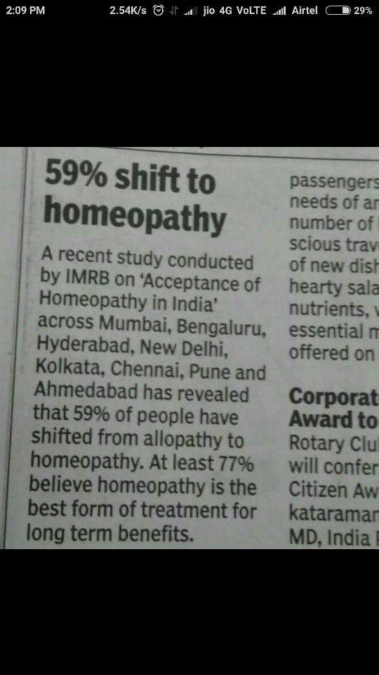 Acceptance Of Homeopathy!