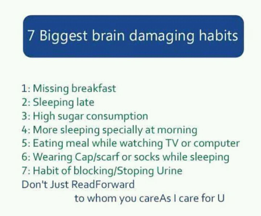 7 Biggest Brain Damaging Habits