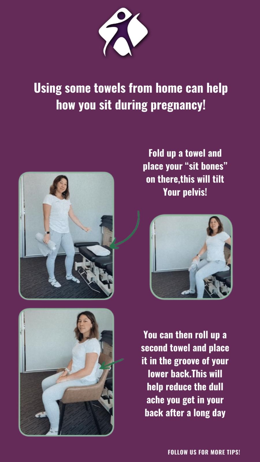 Using some towels from home can help how you sit during pregnancy