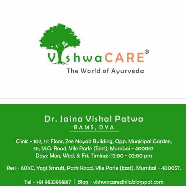 Dr. Jaina Vishal Patwa Ayurvedic Doctor in Mumbai