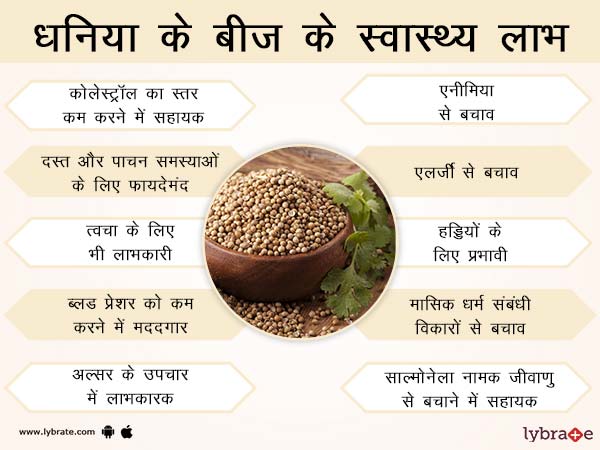 धनिया के बीज के स्वास्थ्य लाभ