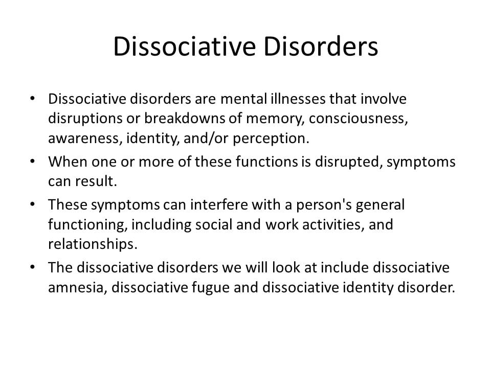 Dissociation research topics