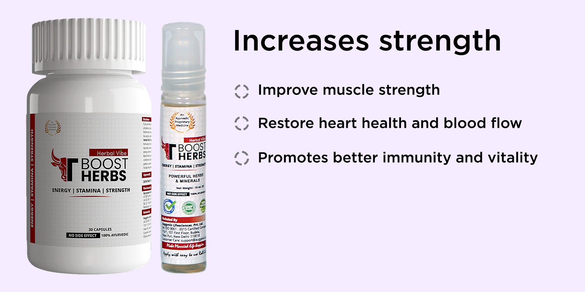 Buy Auggmin Herbal Vibe Tboost Herbs Capsules (30 Capsules) and Tboost