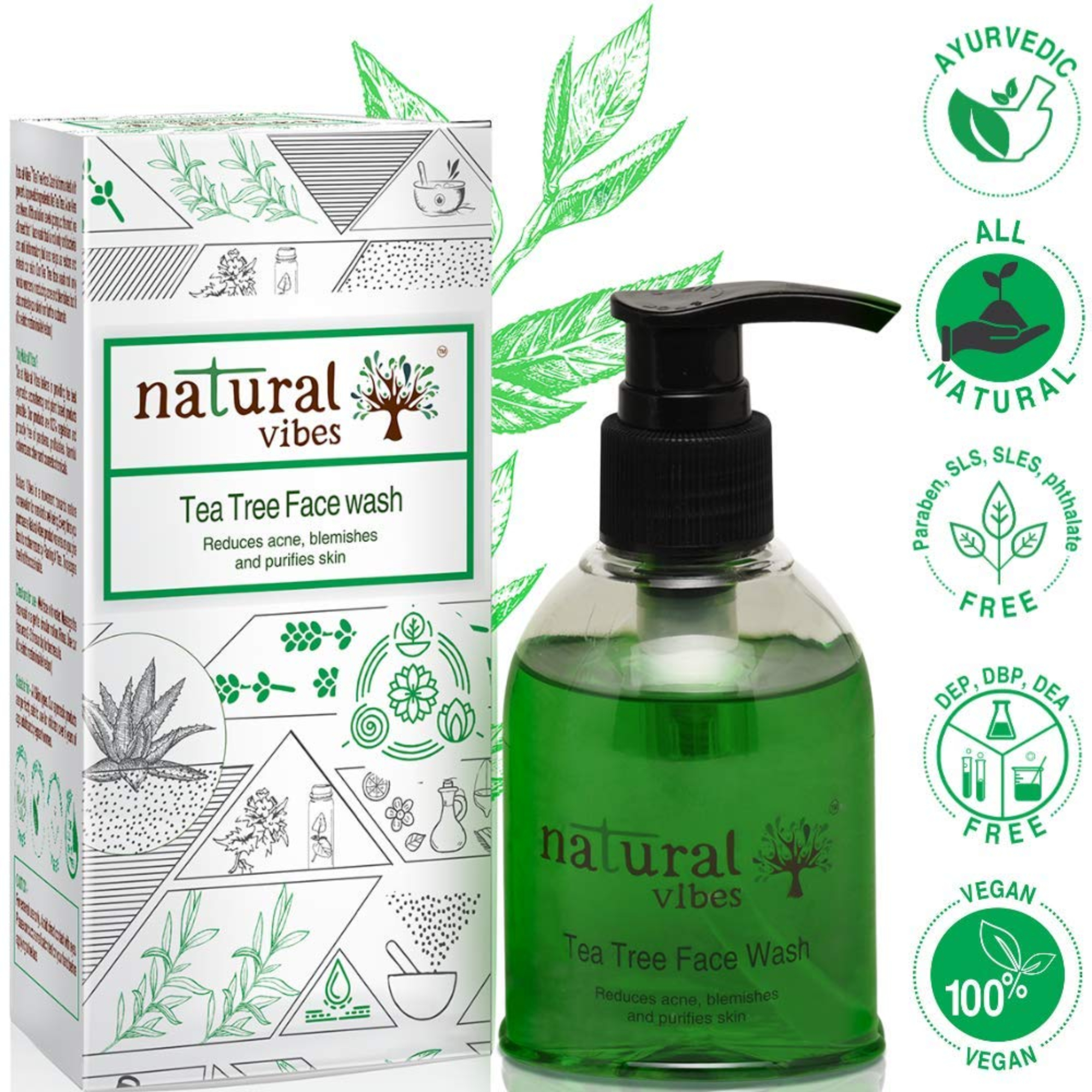 ayur tea tree face wash