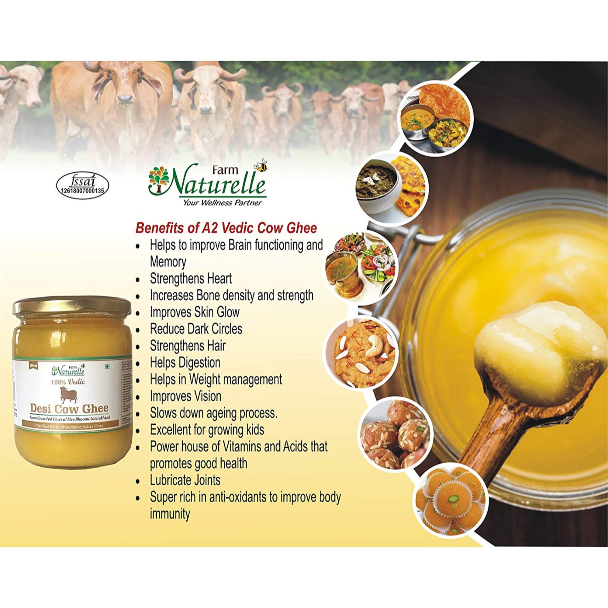 Farm Naturelle Desi Cow Ghee The milk of the a2 ghee brand comes from sahiwal cows by using the microculture this desi cow ghee is only made for maintaining the purity, healthiness, and taste of most indian dishes. farm naturelle 100 pure a2 vedic sahiwal cow ghee 200ml