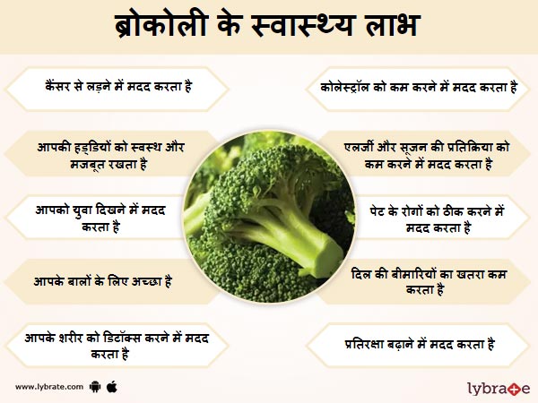 ब्रोकोली के स्वास्थ लाभ