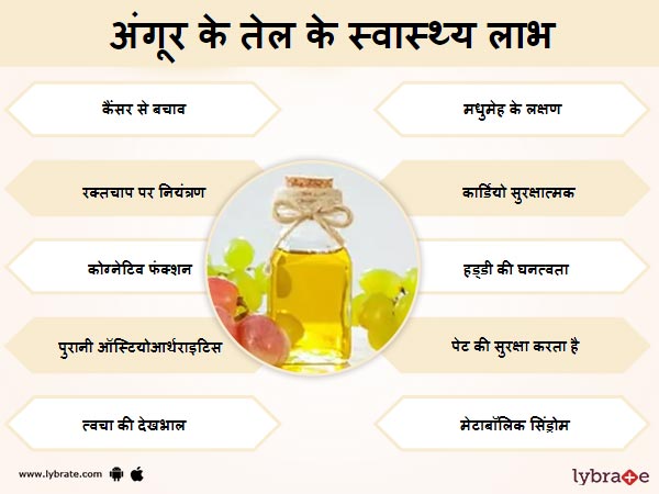अंगूर के बीज का तेल के स्वास्थ लाभ 