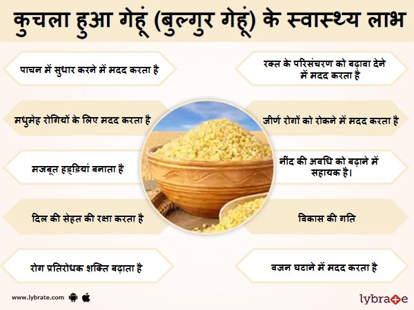 कुचला हुआ गेहू (बुल्गुर गेहूं) के स्वास्थ लाभ 