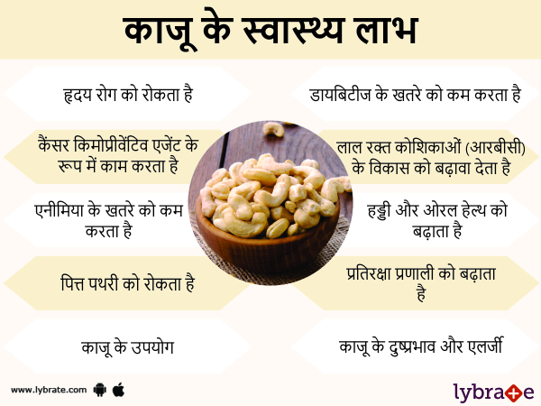 काजू के स्वास्थ लाभ 